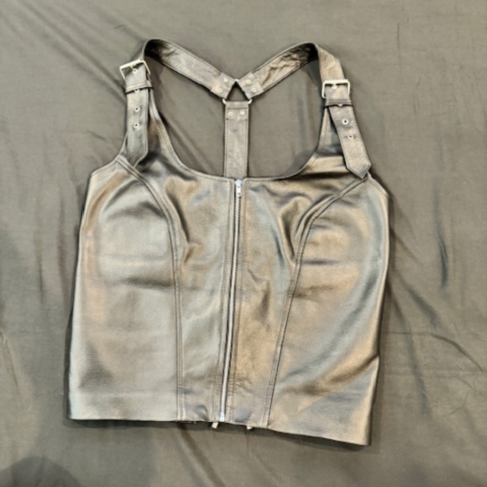 Men's Leather Vest/Corset Fetishwear Size Medium​​​​​​​​ - Picture 5 of 8